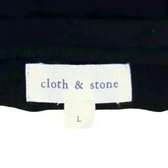 Anthropologie Cloth & Stone Black V-Neck T-Shirt Size Large - Picture 4 of 7